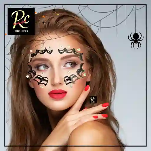 Stickers Faciales Murciélago - Joyas Autoadhesivas Halloween - Regalos Chic