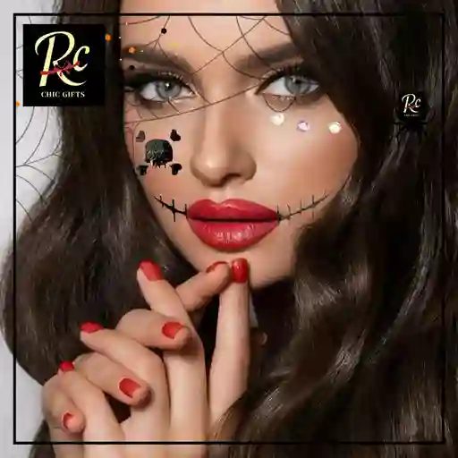 Apliques Faciales De Muñeca Vudú - Maquillaje Halloween Fácil - Regalos Chic