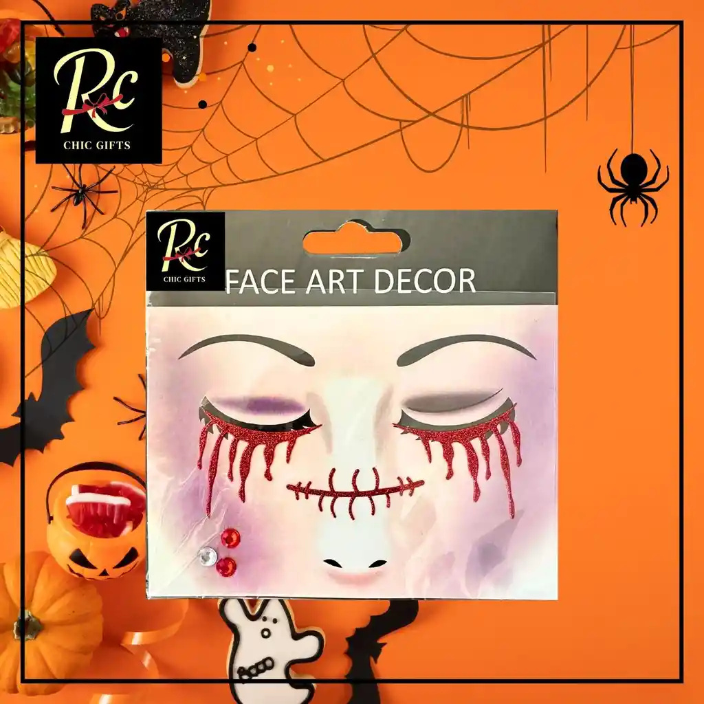 Apliques Faciales De Lágrimas De Sangre - Maquillaje De Terror Instantáneo - Regalos Chic