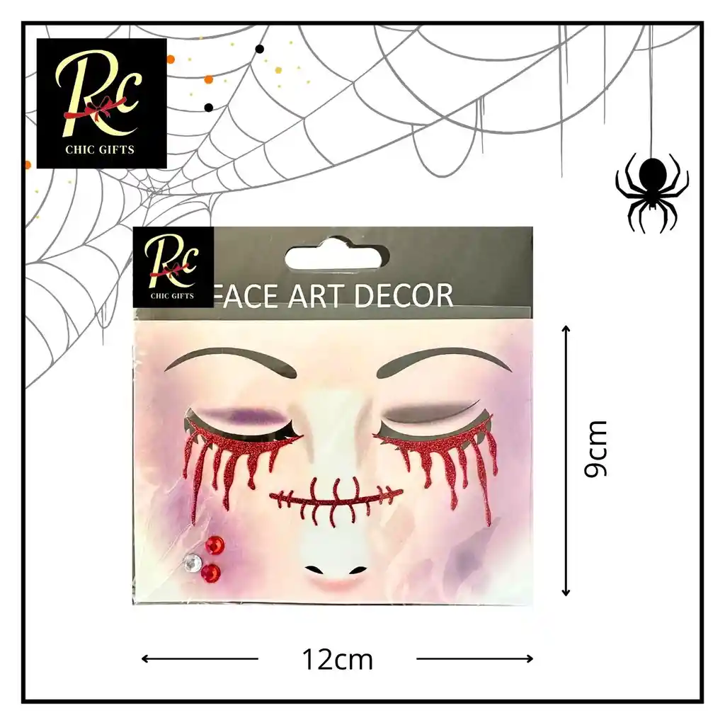 Apliques Faciales De Lágrimas De Sangre - Maquillaje De Terror Instantáneo - Regalos Chic