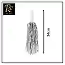 Pompones De Animadora Metálicos - Set De 2 Plata Holográficos - Regalos Chic