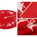 Faldón Arbol Navidad Rojo Con Trineos De 100 Cm