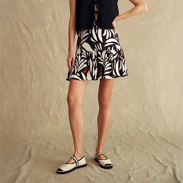 Falda Short Paradiso Oporto Xs Negro