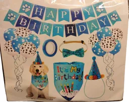 Leon Pet - Kit De Cumpleaños Azul Para Perros (13189)