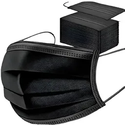 Mascarillas Negra Desechable 3 Pliegues 50 Uds.