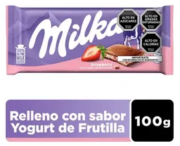 Chocolate Relleno Sabor Yoghurt De Frutilla Milka 100 G