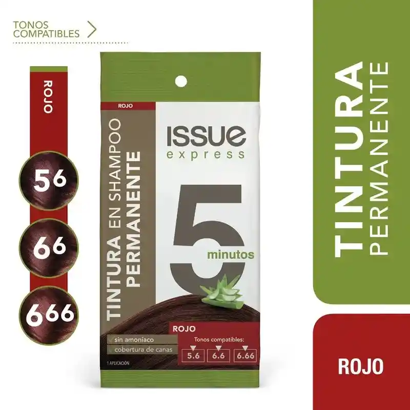 Issue Color Express Tintura Shampoo 5 Min Rojo