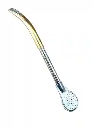 Bombilla De Acero Inox. Pico Loro En Bronce El Buen Pastor