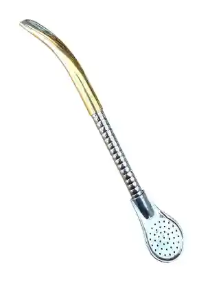 Bombilla De Acero Inox. Pico Loro En Bronce El Buen Pastor