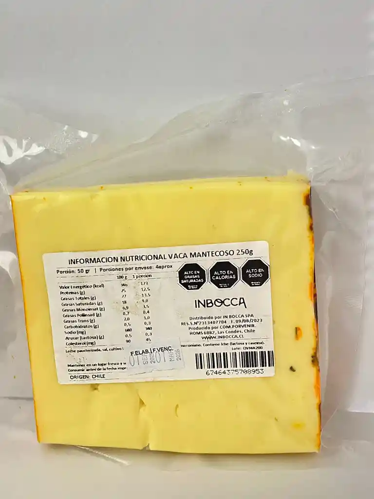 Queso Mantecosa Artesanal Inbocca 190 G