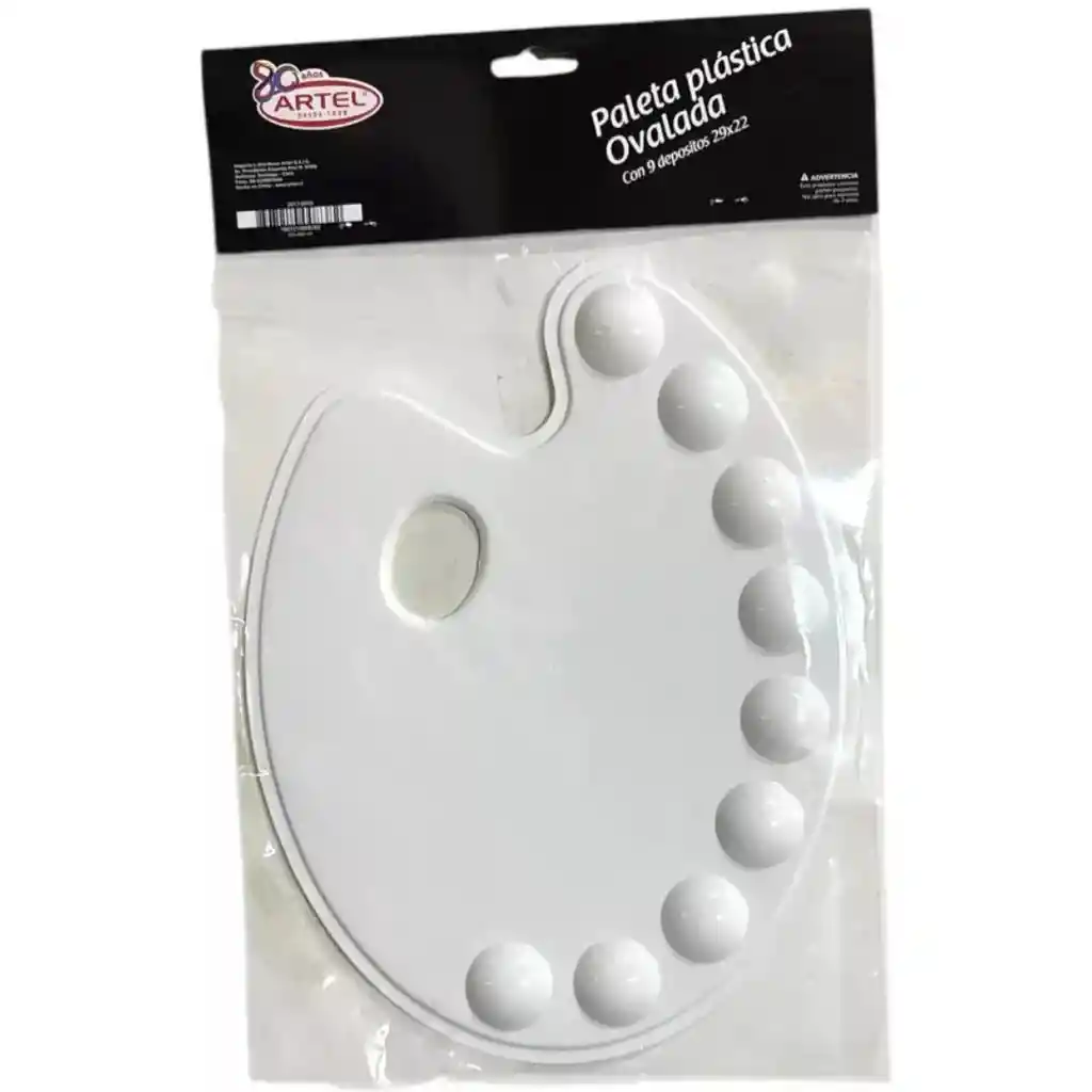 Paleta Mezcladora Plástica Ovalada Artel 9 Espacios