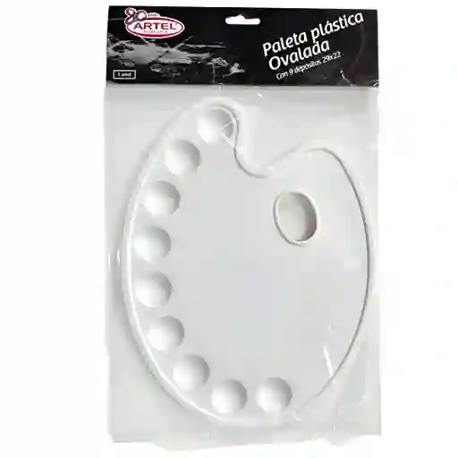 Paleta Mezcladora Plástica Ovalada Artel 9 Espacios