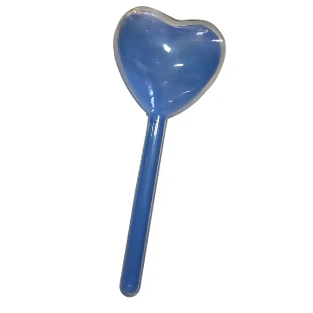 Palo Acrílico En División Forma Corazón Color Azul 15cm