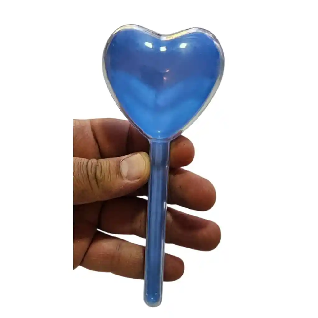 Palo Acrílico En División Forma Corazón Color Azul 15cm