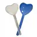 Palo Acrílico En División Forma Corazón Color Azul 15cm