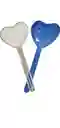 Palo Acrílico En División Forma Corazón Color Azul 15cm