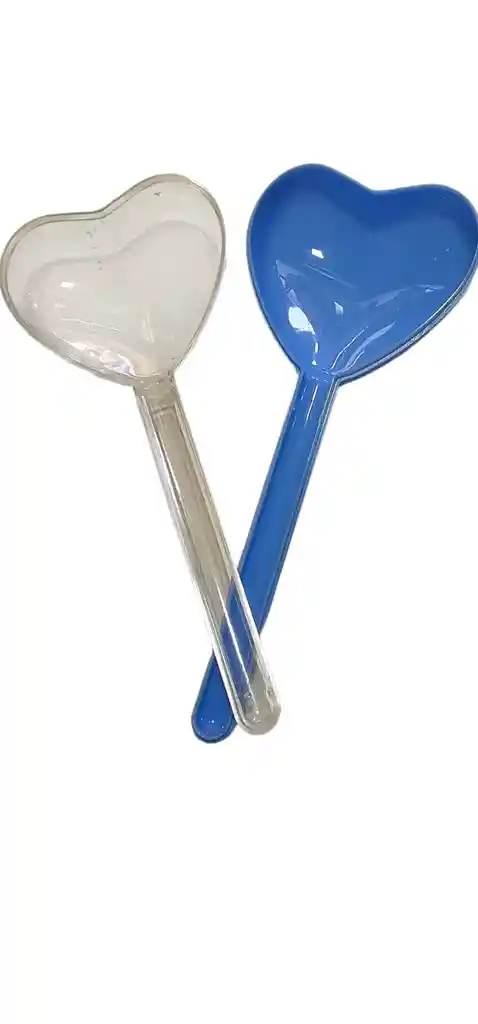 Palo Acrílico En División Forma Corazón Color Azul 15cm