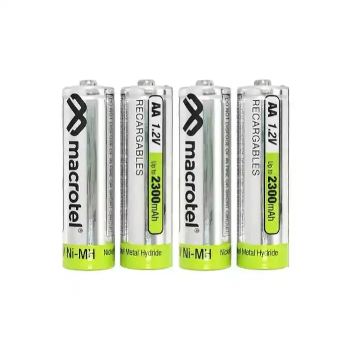 Pack Cargador Usb-c Con 4 Pilas Aa Macrotel 2300mha