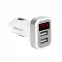 Cargador Auto Doble Usb Pantalla Led Philco