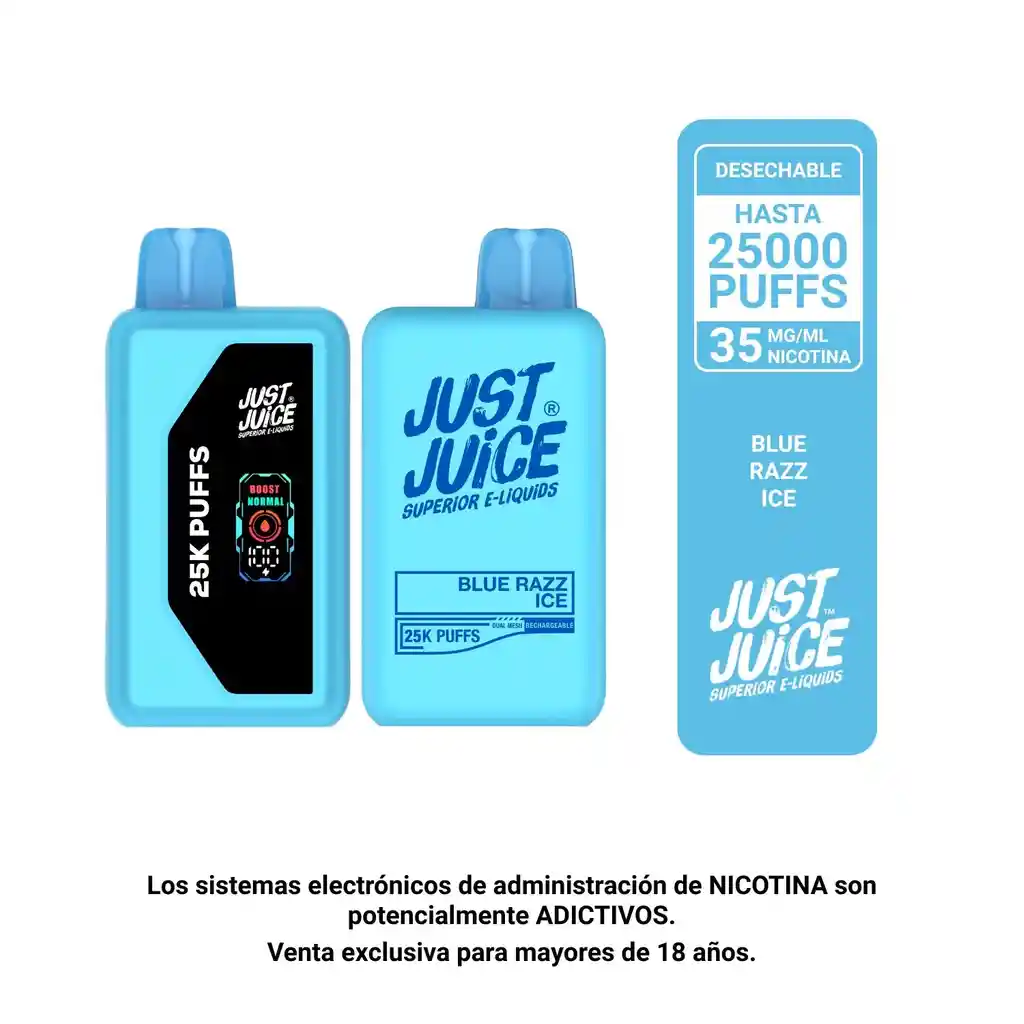 Desechable Just Juice Blue Razz Ice 25.000 Puffs 35mg