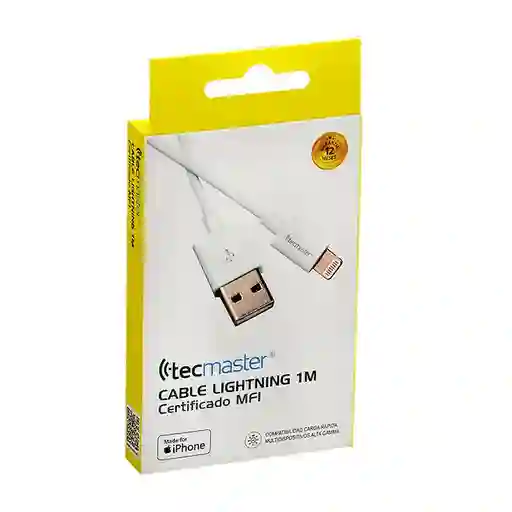 Cable Usb Para Iphone 1mt Mfi Tecmaster