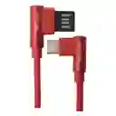 Cable Usb Tipo C Textil 90° Tecmaster Rojo