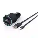Cargador Auto Usb Doble Con Cable Usb A Micro Usb Philips
