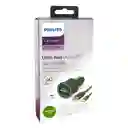 Cargador Auto Usb Doble Con Cable Usb A Micro Usb Philips
