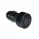 Cargador De Auto Usb 3.0 + Usb-c Pantalla Led Ld49a Philco
