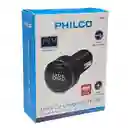 Cargador De Auto Usb 3.0 + Usb-c Pantalla Led Ld49a Philco