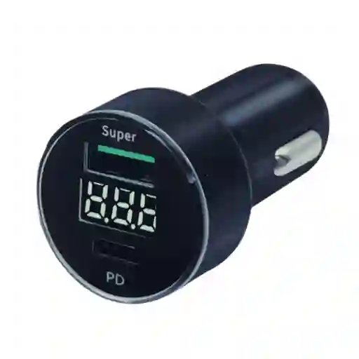 Cargador De Auto Usb 3.0 + Usb-c Pantalla Led Ld49a Philco