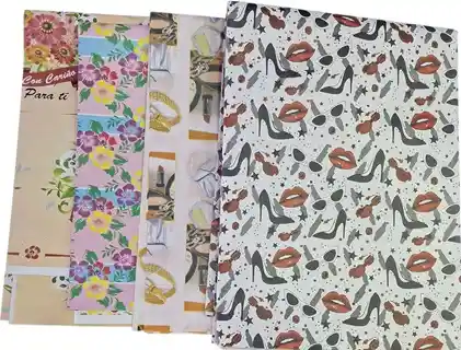 Pliego De Papel De Regalo, Diseños Variados Dama 90x70