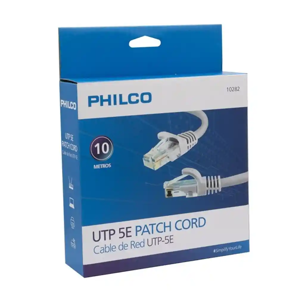 Cable De Red 10 Metros Upt Cat 5e Philco