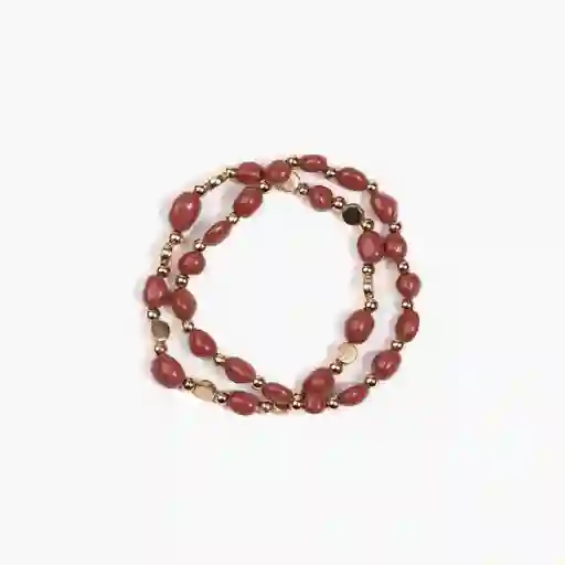 Set Pulseras Paradiso Piedras Burdeo