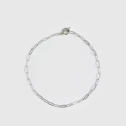 Collar Acero Inoxidable Eslabones Plateado