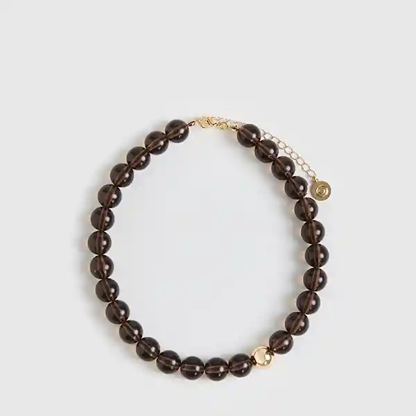 Collar Borlas Resina Café