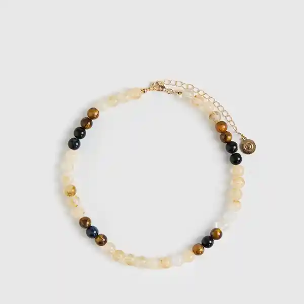 Collar Borlas Resina Blanco