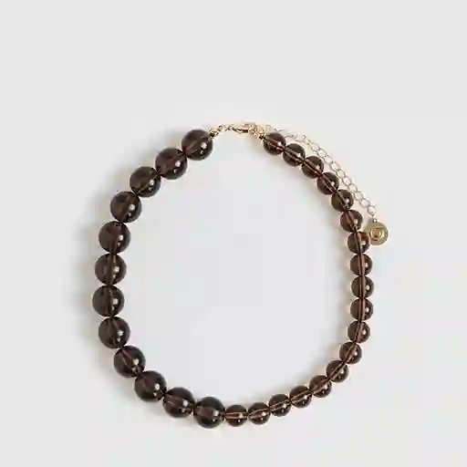 Collar Borlas Doble Tamaño Café