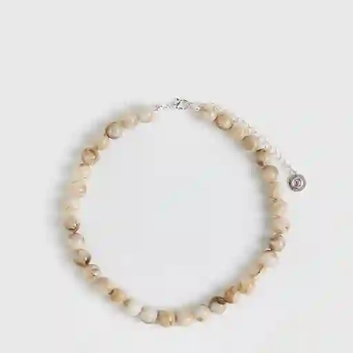 Collar Corto Borlas Beige