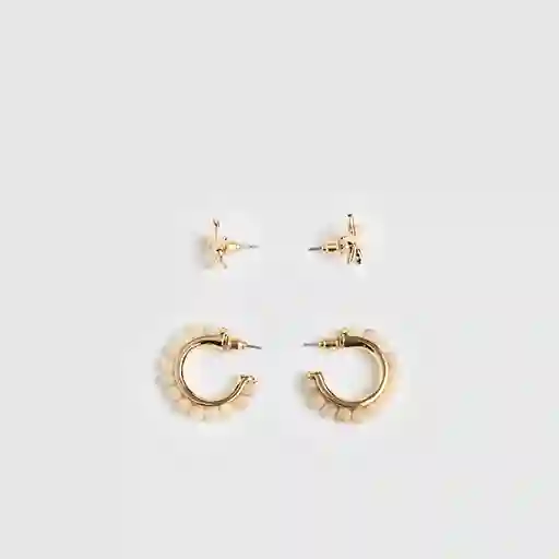 Set Aros Mostacillas Dorado