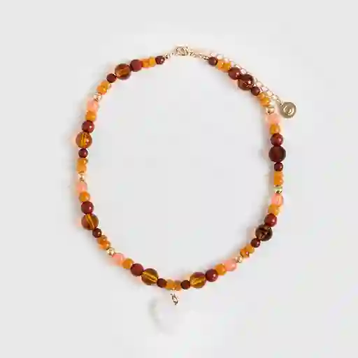 Collar Borlas Y Corazón Café