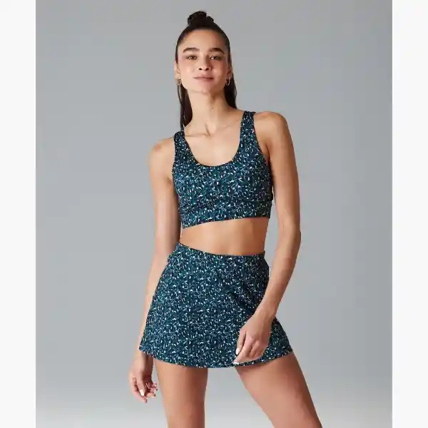 Falda Short Active Xs Verde Petróleo