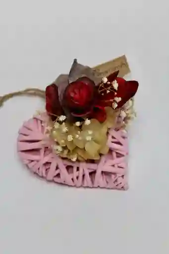 Corazones De Mimbre Rosado