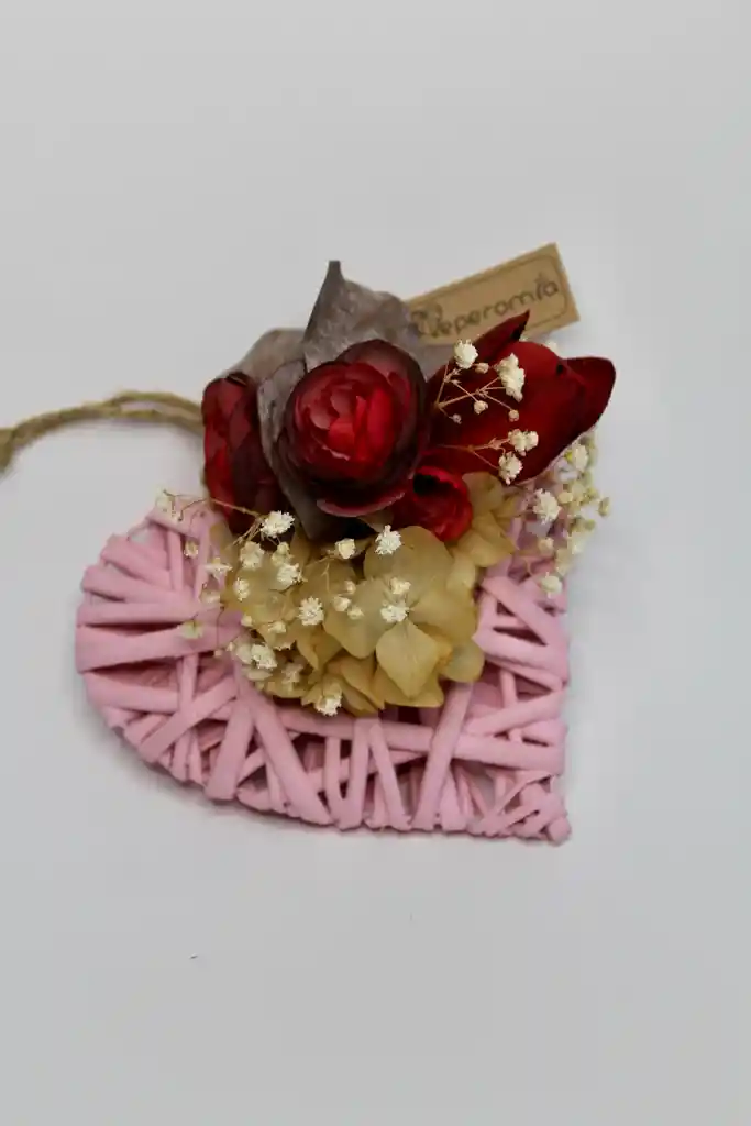 Corazones De Mimbre Rosado
