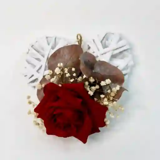 Corazones De Mimbre Blanco