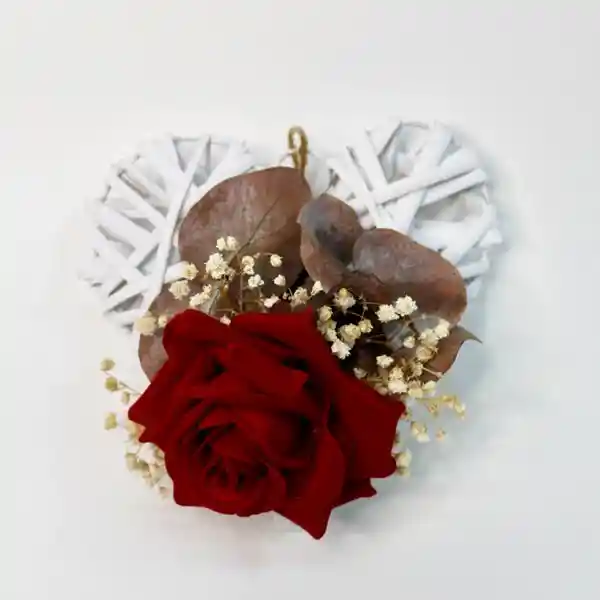 Corazones De Mimbre Blanco