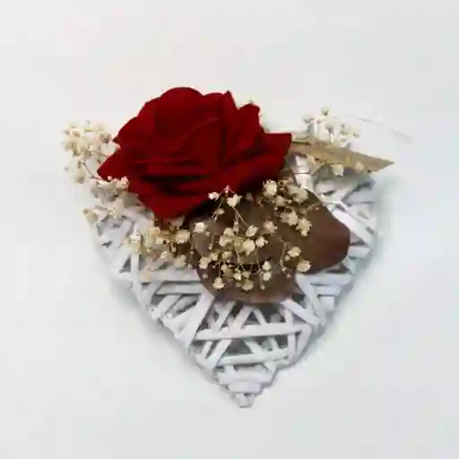 Corazones De Mimbre Blanco
