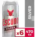 Six Pack Cerveza Silver Escudo 5g