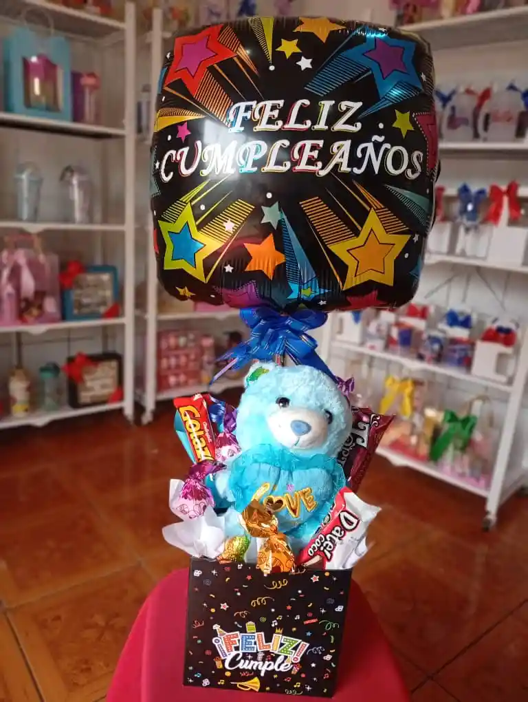 Caja Decorada Con Peluche