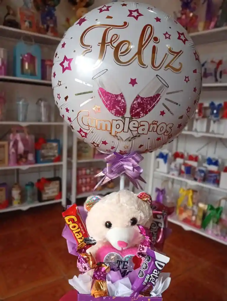 Caja Decorada Con Peluche